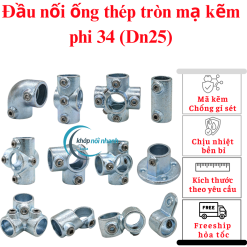 Đầu nối ống thép tròn mạ kẽm phi 34mm khớp nối nhanh Lota